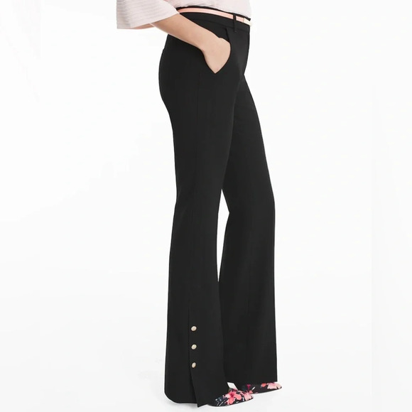 White House black market Black Button-Trim Flare “the slim flare” pant SZ 12L - Picture 1 of 11